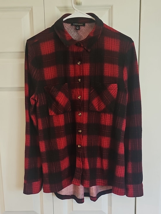 Robert Louis Tops - Robert Louis Red and Black Plaid Flannel Button-Down Shirt
